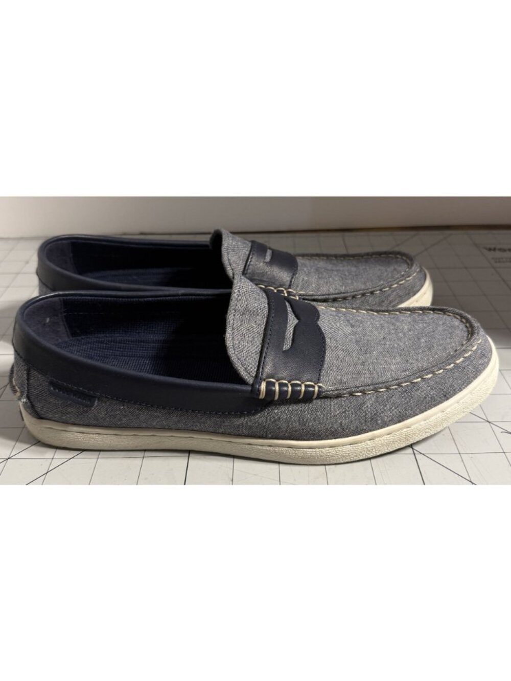Cole Haan Blue Suede Penny Loafers Men's Size 9M C32175 - Picture 4 of 8